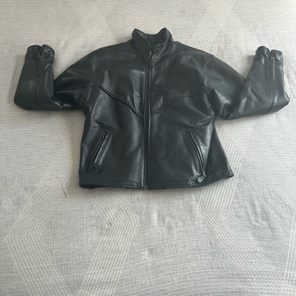 Black Leather Biker Jacket